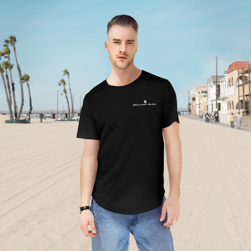 Brilliant Black Curved Hem Tee