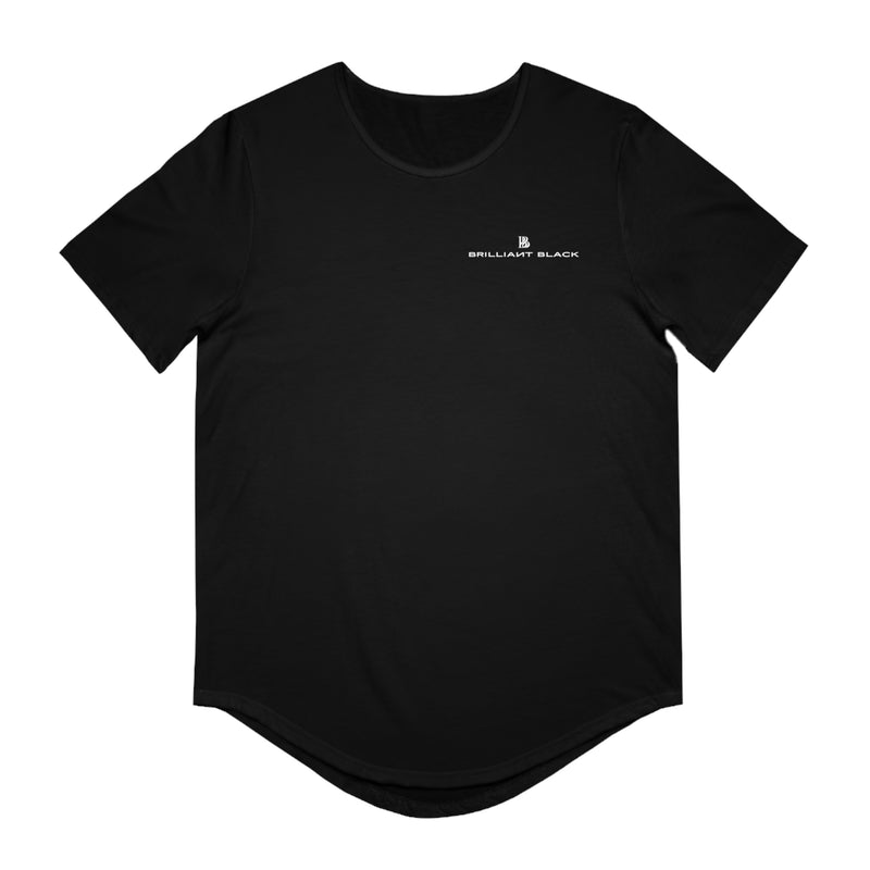 Brilliant Black Curved Hem Tee
