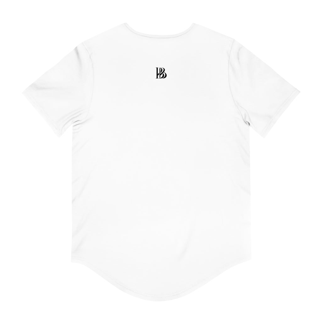 Brilliant Black Curved Hem Tee