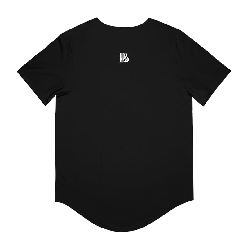 Brilliant Black Curved Hem Tee